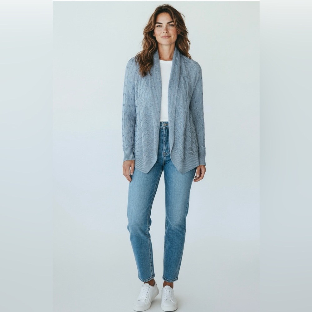 Ralph Lauren Black Label Silk Blend Soft Blue Cardigan NWOT